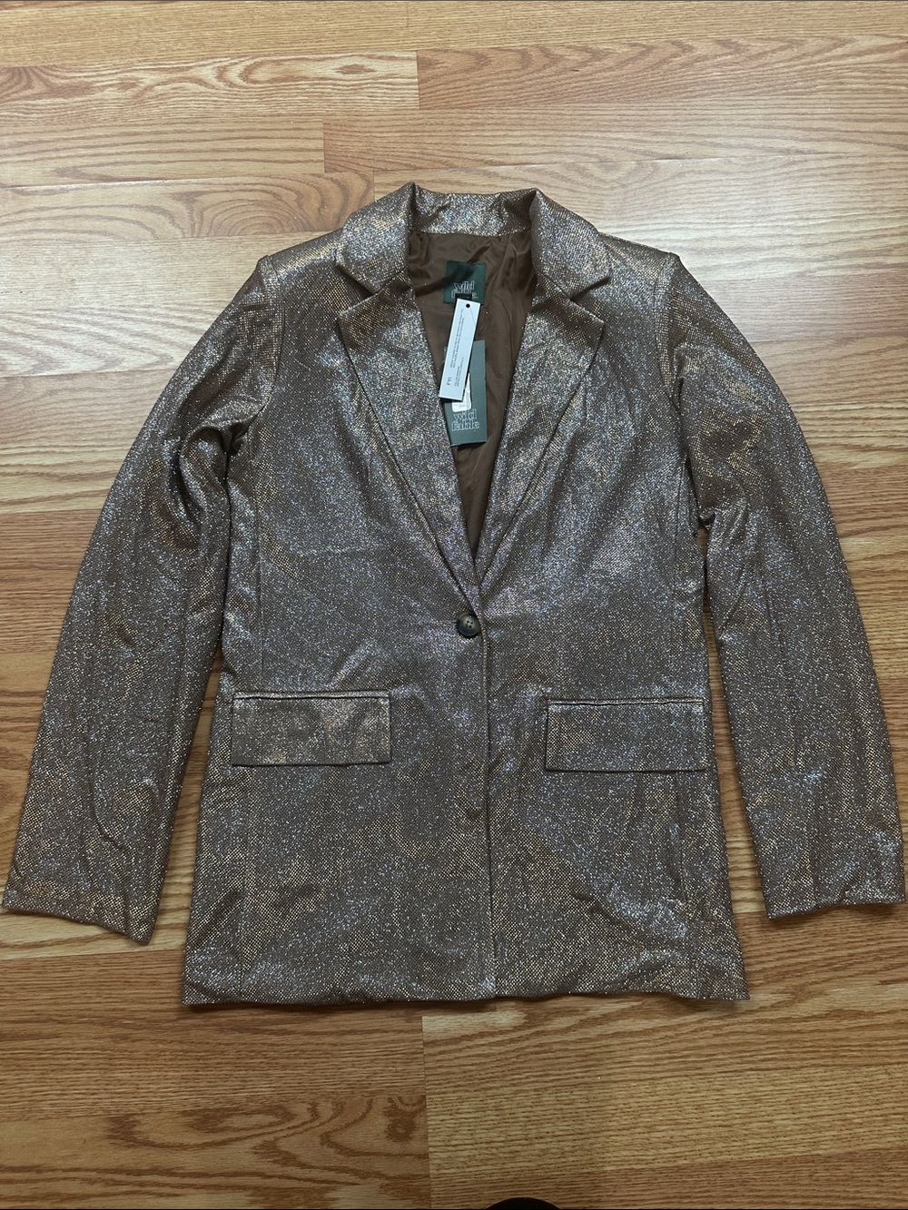 Wild Fable Gold Metallic Blazer NWT Size XXS